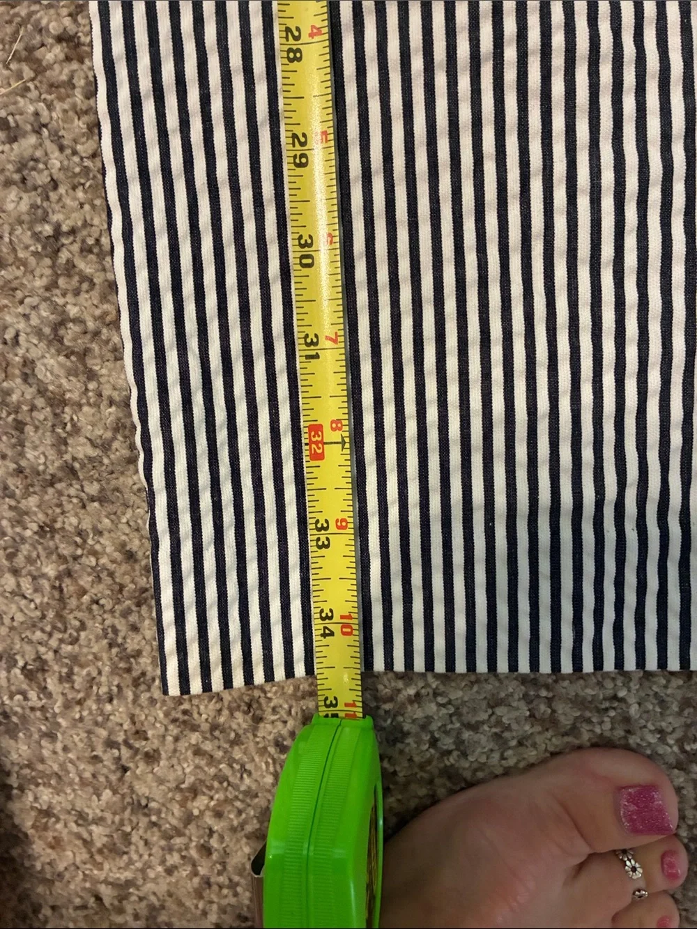 J. Crew Navy and White Striped Women's Trousers